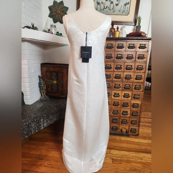 NWT Cynthia Rowley Silk/linen Blend Tulum Maxi With Ribbon Trim Size XS - Picture 4 of 10